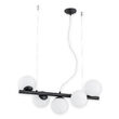 Lustra moderna neagra, abajururi din sticla alba, 5xE14/40W, Osso 02915 W5 CZA, Lemir